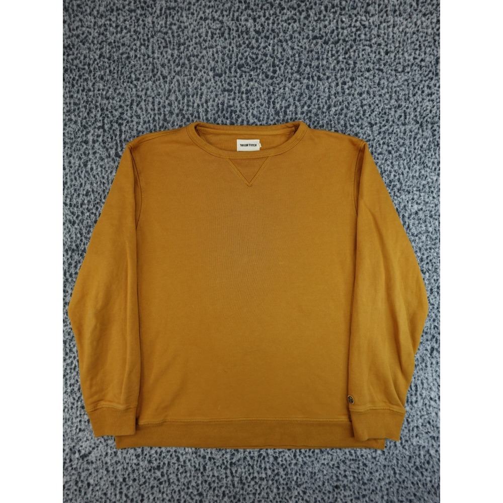 Taylor Stitch Sweatshirt Mens 40 Mustard Yellow Good Organic Cotton Crewneck